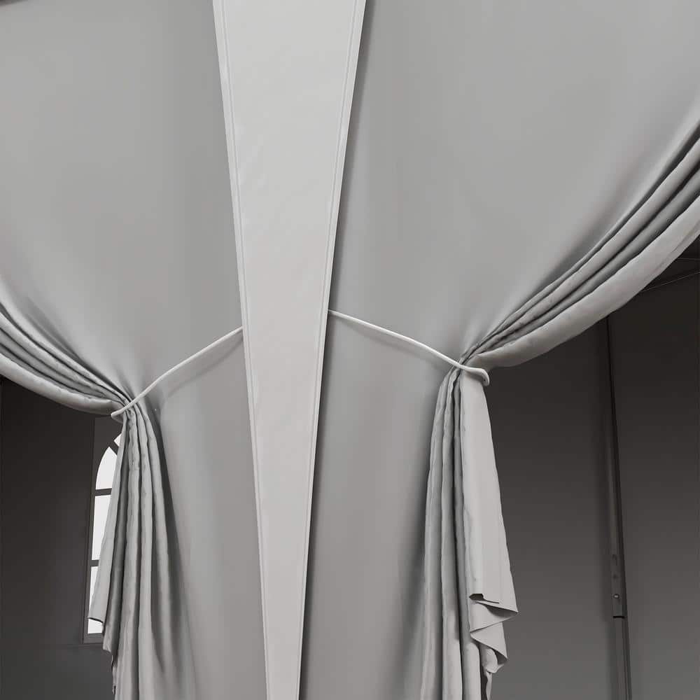 19 ft. Gray Pop Up Canopy Tent with Removable Sidewalls and Windows
