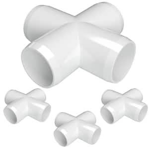 1 in. Furniture Grade PVC Cross in White (4-Pack)