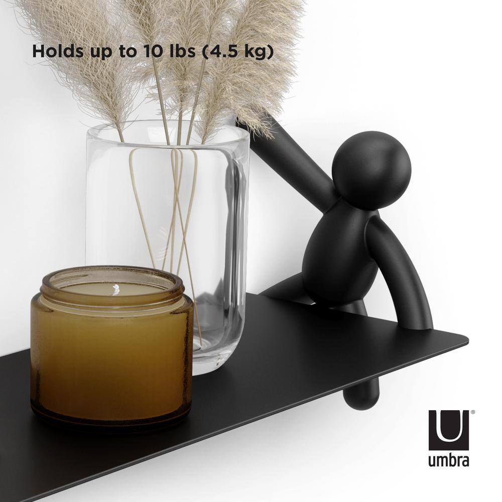 Black Steel Buddy Floating Wall Shelf
