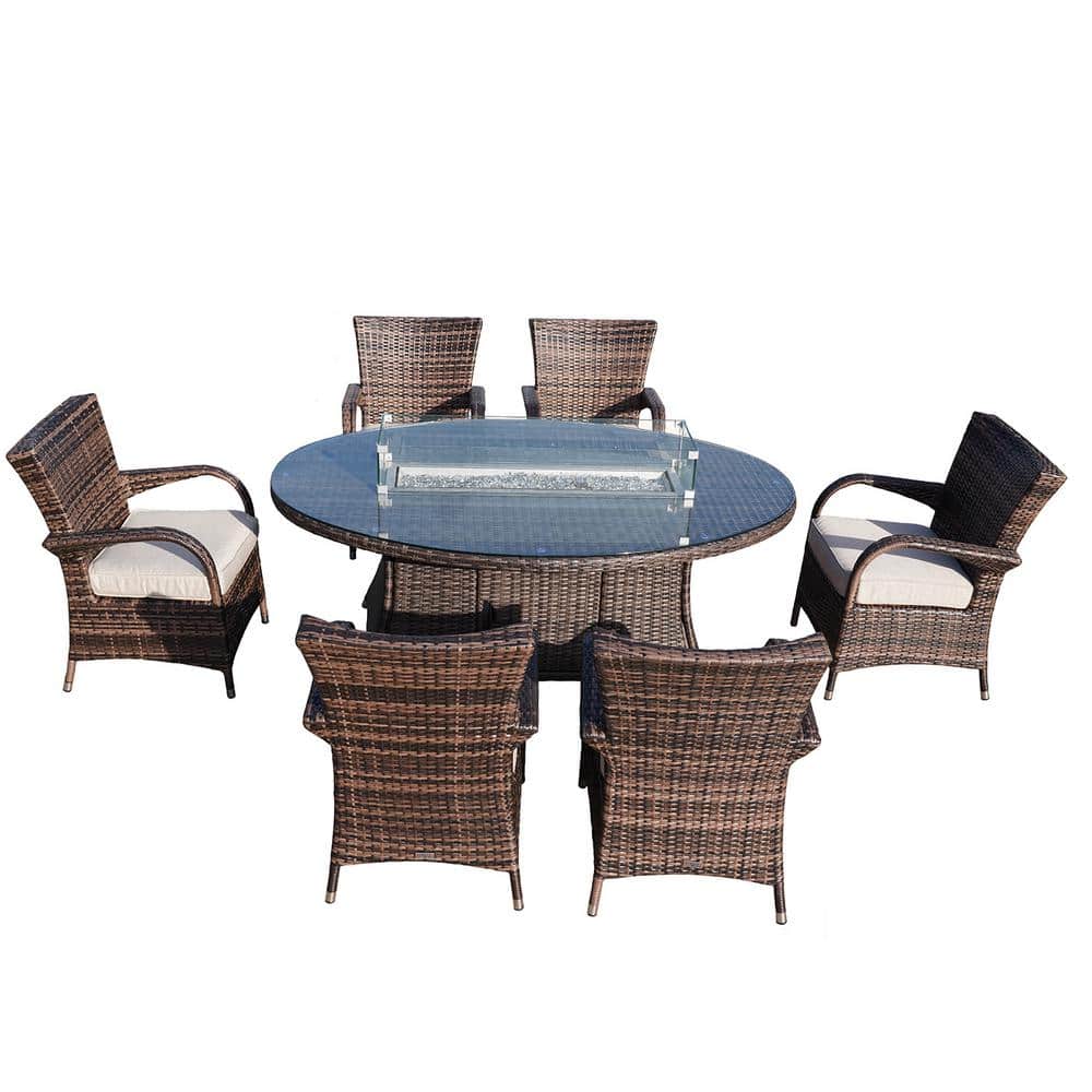 Reviews for DIRECT WICKER Irene Brown 7Piece Wicker Oval Outdoor Gas