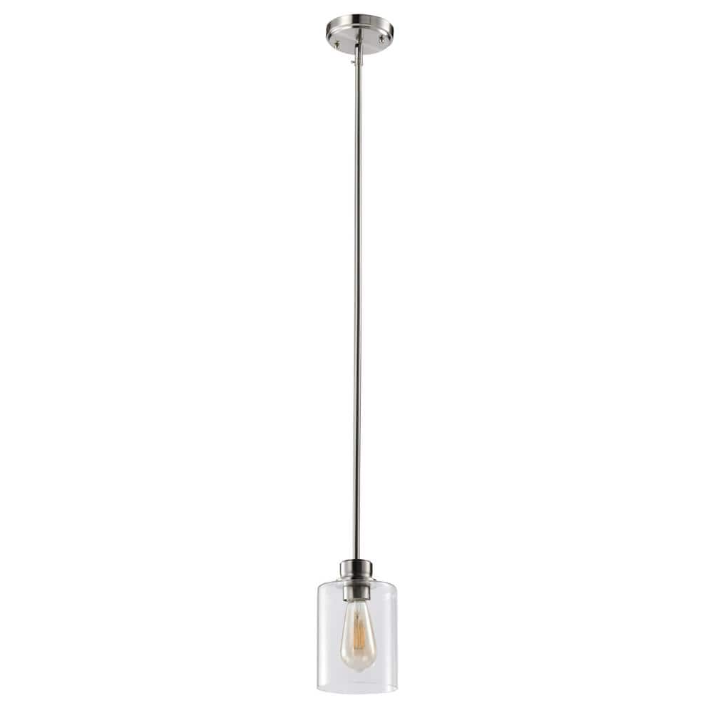 Satin Nickel Glass LED Mini Pendant Light