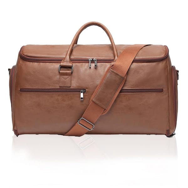 Brown Carry On Garment Bag for Travel, Business Travel Garment Bag for Men Women, 2 in 1 Hanging Suitcase Suit