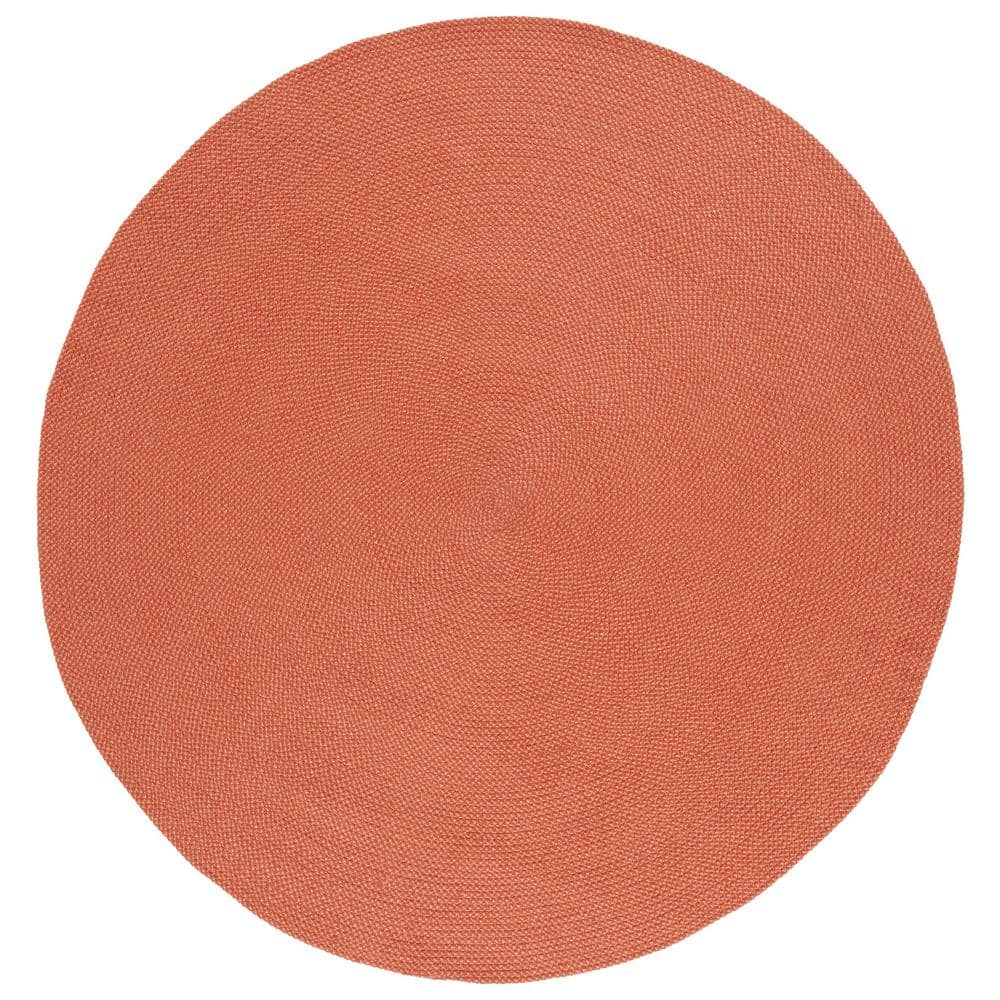 Rust Round Rug SAFAVIEH Braided Rust 5 ft. x 5 ft. Abstract Round Area Rug BRD403P-5R ...
