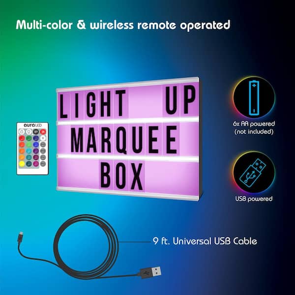 6 x 4 Mini Cinema Marquee USB LED Lightbox