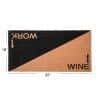 Natural and Black Coir Work and Wine Message Doormat