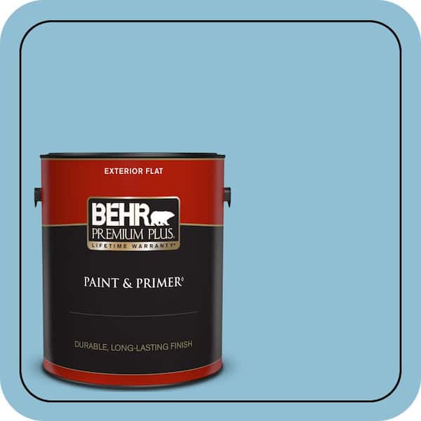 BEHR PREMIUM PLUS 1 gal. #M490-3 Speedboat Flat Exterior Paint & Primer