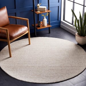Abstract Ivory/Gray 4 ft. x 4 ft. Speckled Round Area Rug