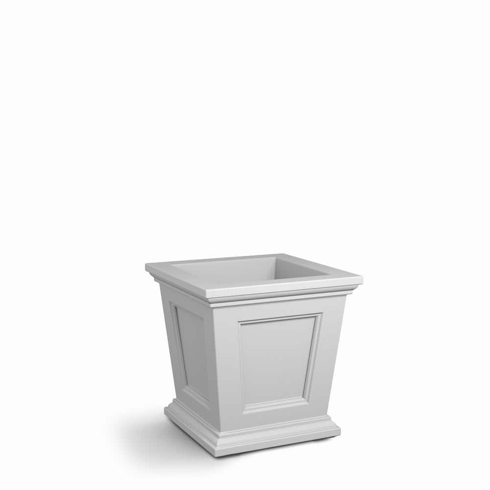 Fairfield Classic White 17" Square Self-Watering Polyethylene Planter