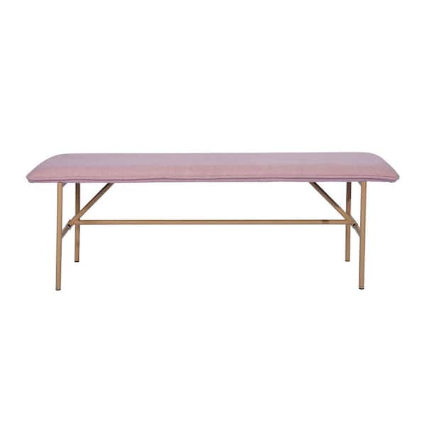 Homy Casa Capoue Pink Fabric Upholstered Bench