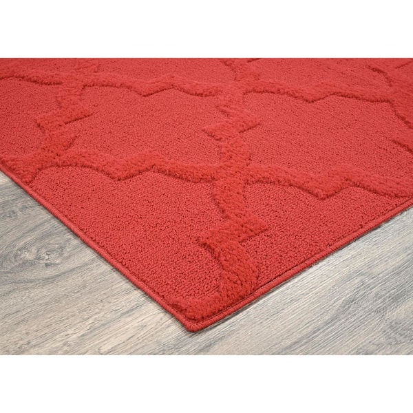 Quatro Chili Red 7 ft. 6 in. x 9 ft. 6 in. Area Rug