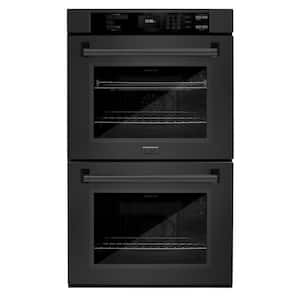 Professional 30 in. Double Electric Wall Oven with True Convection and Self Clean in Black Stainless Steel