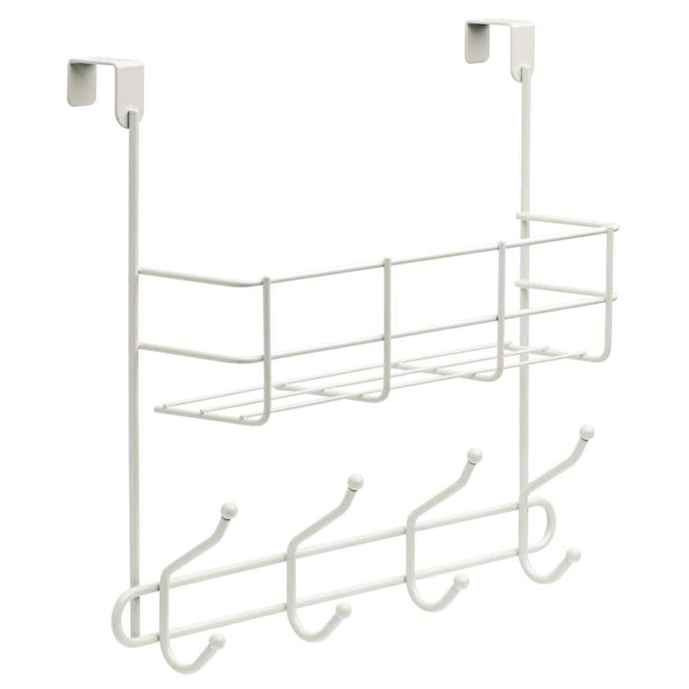 Liberty 15-3/4 in White Over-the-Door Basket and Hook Rack OTDBASK-W-U ...