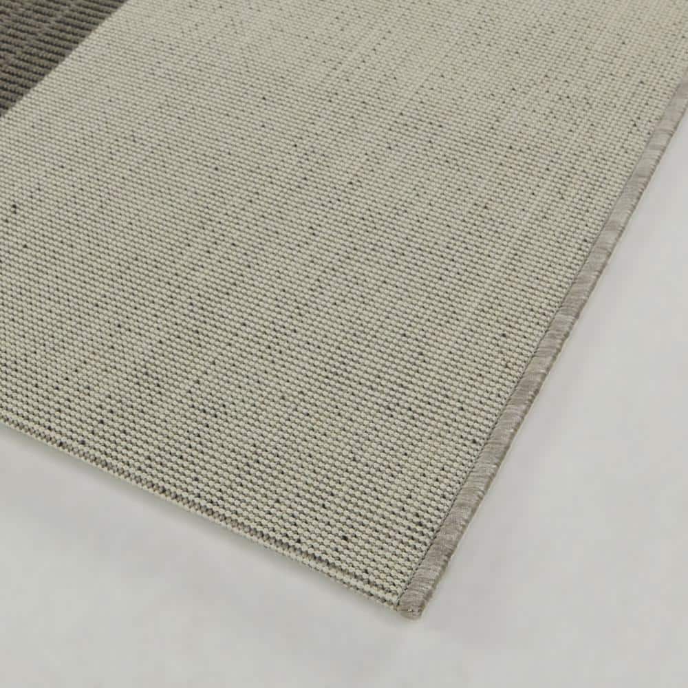 Galvin Tan and Black Geometric Synthetic Indoor/Outdoor Area Rug