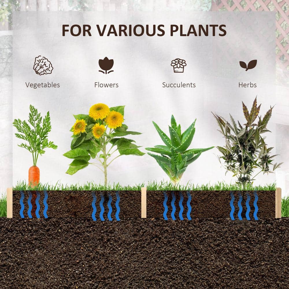Natural Wood Hexagon Raised Garden Bed Planter for Outdoor Plants