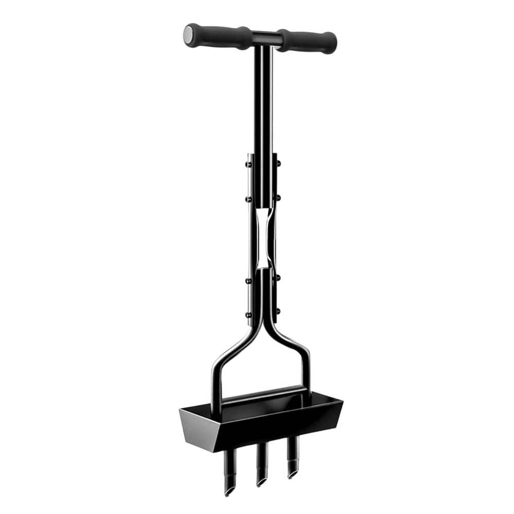 38” Manual Iron Lawn Aerator Tool with Soil Core Tray and Cleaning Tool, 3 Sharp Tines, Coring Aeration for Garden price history on PriceWatchPro