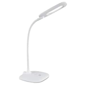 12 in. White Soft Touch LED Desk Lamp with Integrated LED