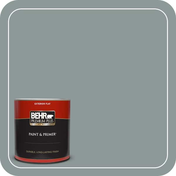 BEHR PREMIUM PLUS 1 qt. #ECC-61-3 Evening Fog Flat Exterior Paint & Primer