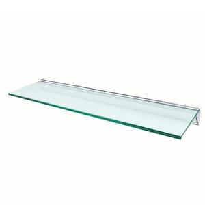 Glacier Opaque Glass Shelf with Silver Bracket Shelf Kit (Price Varies By Size)