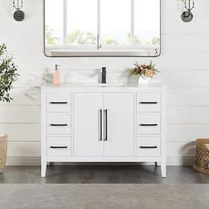 Laurel 47.2 in. W x 21.6 in. D x 33.1 in. H Bath Vanity Cabinet without Top in in White