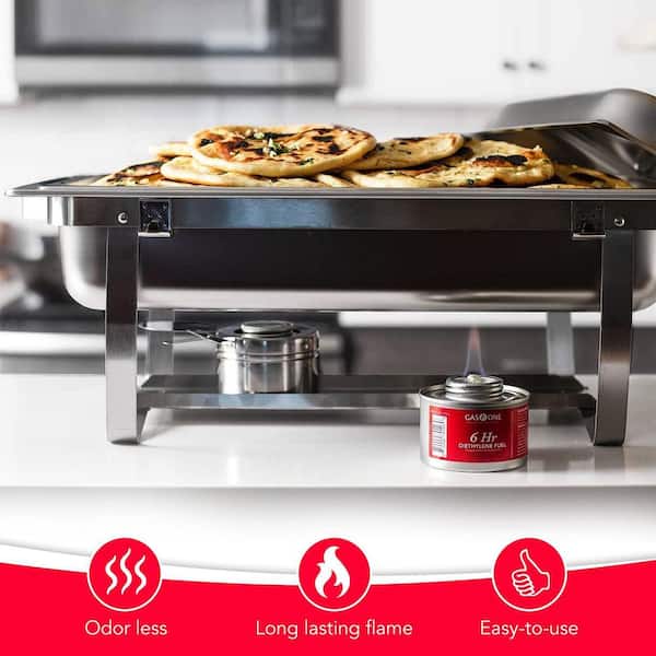 GASONE 12-piece 6-Hr Cooking Fuel Wick Safe Chafing Fuel Lid