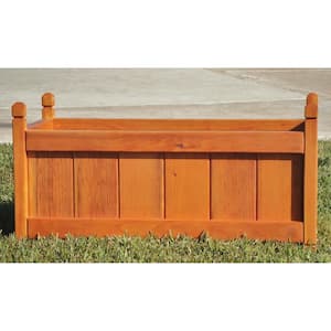 Garden 12 in. x 12 in. x 48 in. 1905 Super Deck Finished Redwood Solid Planter Box