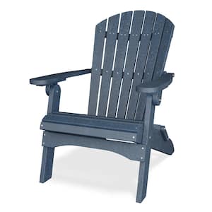 Heritage Patriot Blue Plastic Outdoor Folding Adirondack Chair