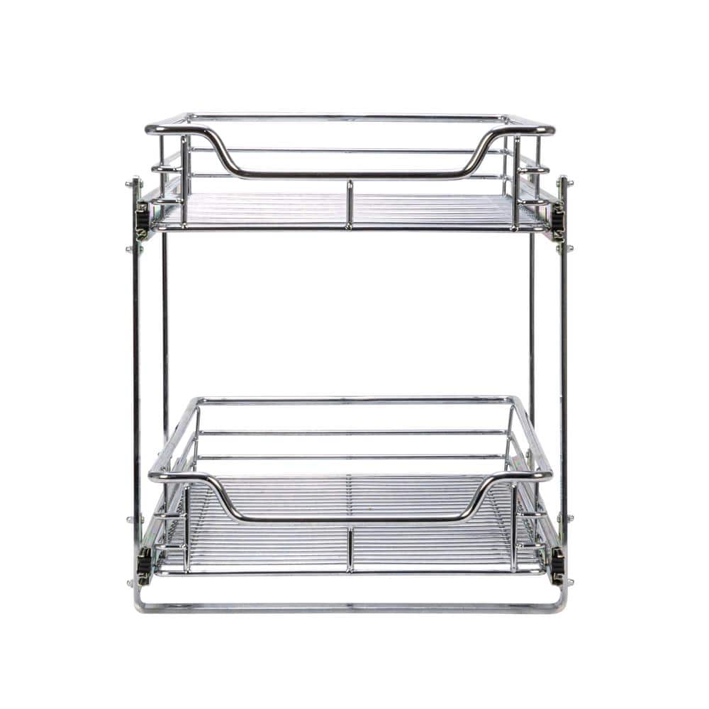Chrome Dual-Tier Pull-Out Cabinet Organizer