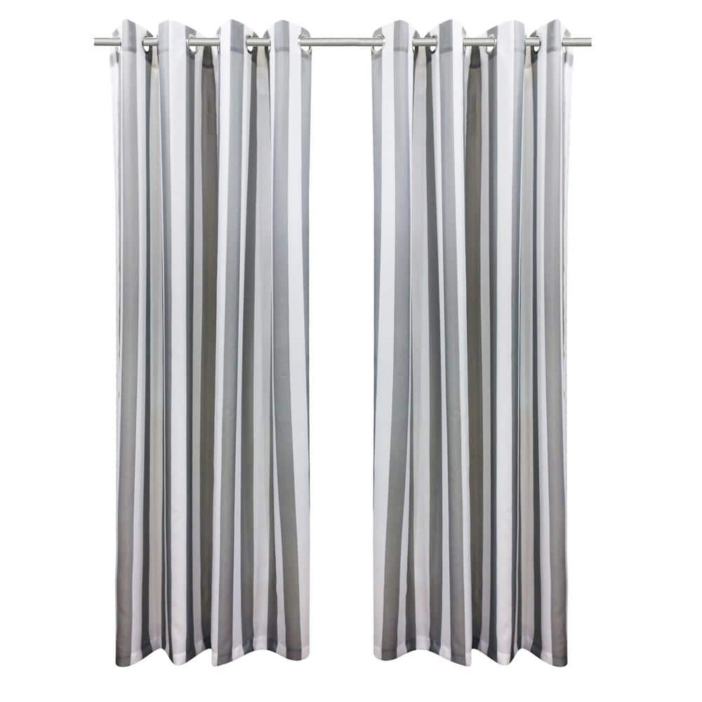 Seascapes Stripe 50 in. W x 108 in. L Light Filtering Grommet Indoor/Outdoo