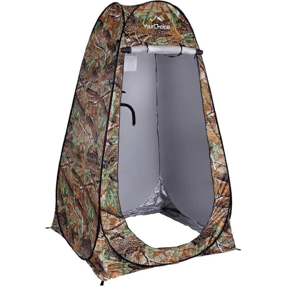 1-Person Portable Pop Up Shower Changing Toilet Tent Camping Privacy Shelters Room w/Carrying Bag in Camo Green -  Misopily, SNPH030OT044