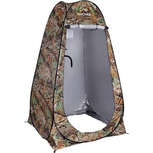 1-Person Portable Pop Up Shower Changing Toilet Tent Camping Privacy Shelters Room w/Carrying Bag in Camo Green