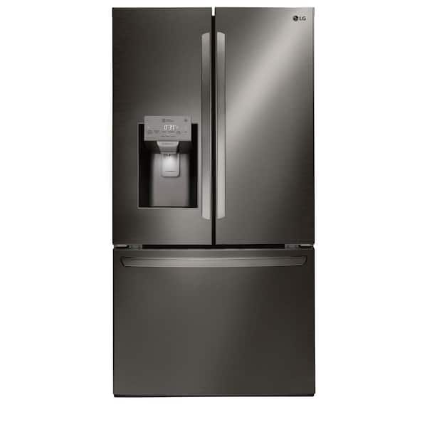 LG 28 cu. ft. French Door Smart Refrigerator w/ Glide N' Serve, Smart Cooling and Wi-Fi in PrintProof Black Stainless Steel