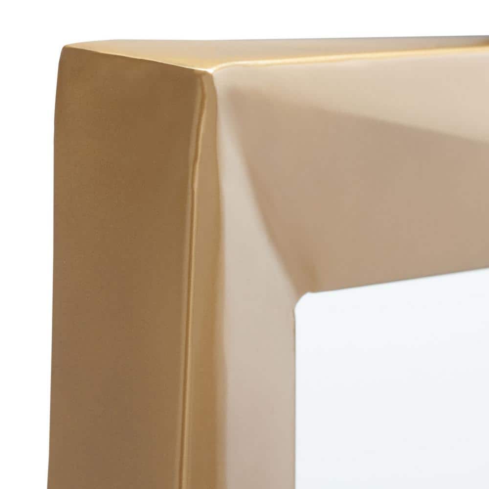Ellarose 24" Gold Rectangular Wood Wall Mirror