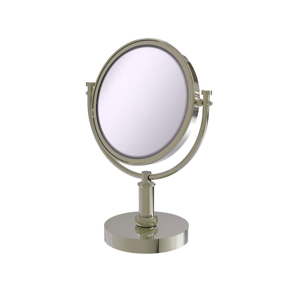 Allied Brass 8 in. x 15 in. x 5 in. Vanity Top Single Makeup Mirror 5X Magnification in Polished Nickel -  DM-4T/5X-PNI