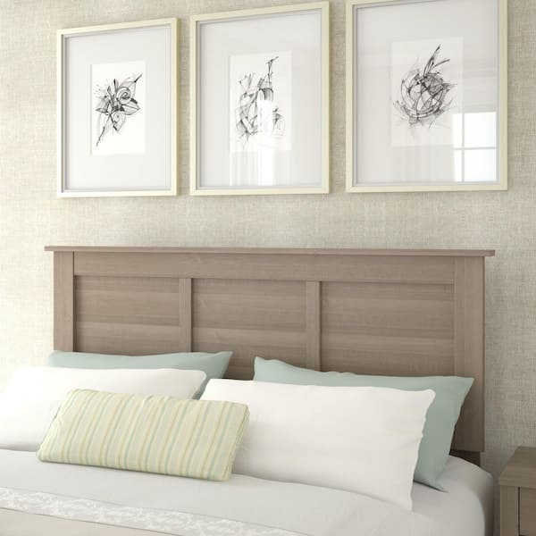 Bush Furniture Somerset Ash Gray Full/Queen Panel Headboard