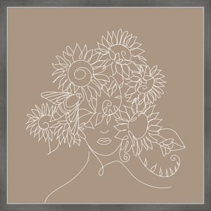 "Sunflower Outline" by Marmont Hill Framed People Art Print 32 in. x 32 in.