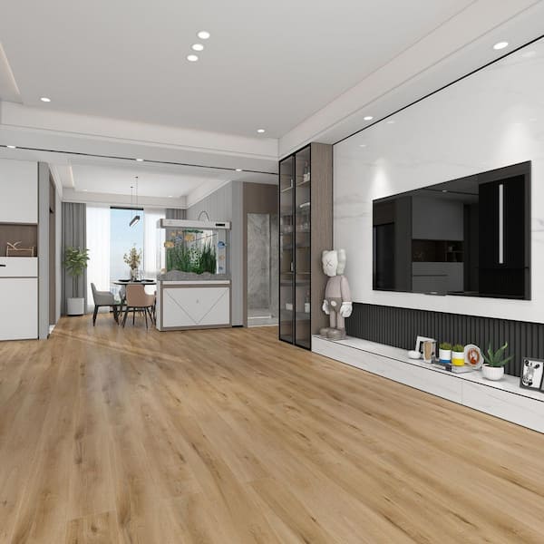 Madison Highland Oak 20 MIL x 9 in. W x 60 in. L Click Lock Waterproof Lux Vinyl Plank Flooring (22.4 sq. ft. /Case)