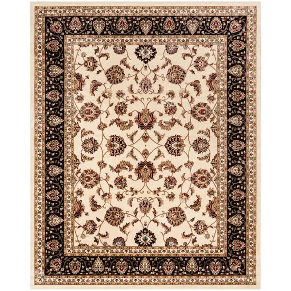 Well Woven Barclay Sarouk Ivory 8 ft. x 10 ft. Traditional Floral Area Rug