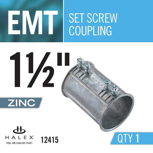 Zinc Die Cast 1/2 Thread Size 1/2 Thread Size Morris Product Morris 15411 EMT to BX or NM Cable Combination Set Screw Coupling 