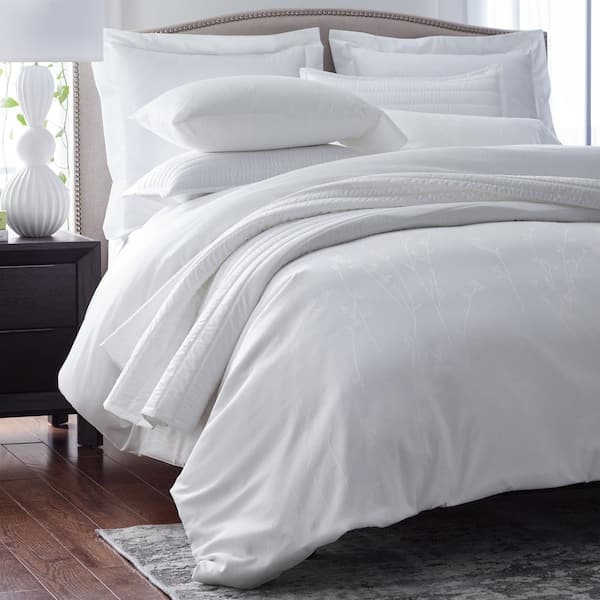 white sateen coverlet