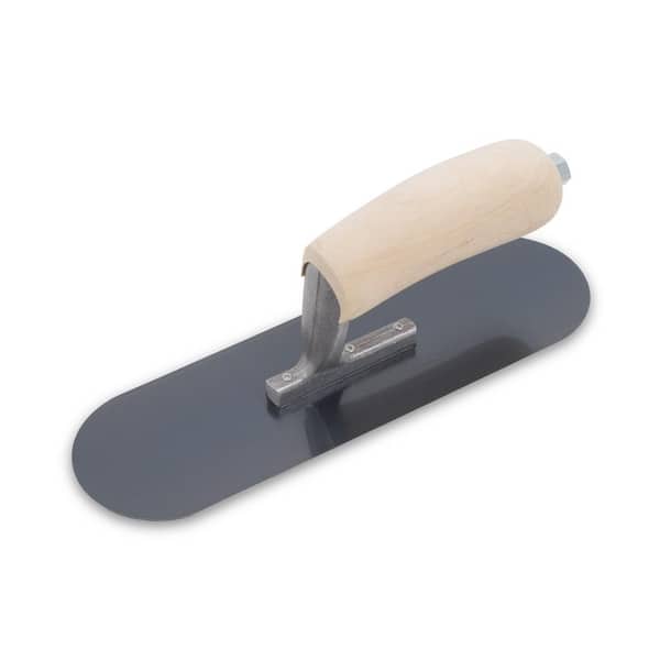 MARSHALLTOWN 10 in. x 3 in. Blue Steel Pool Trowel-WoodHandle