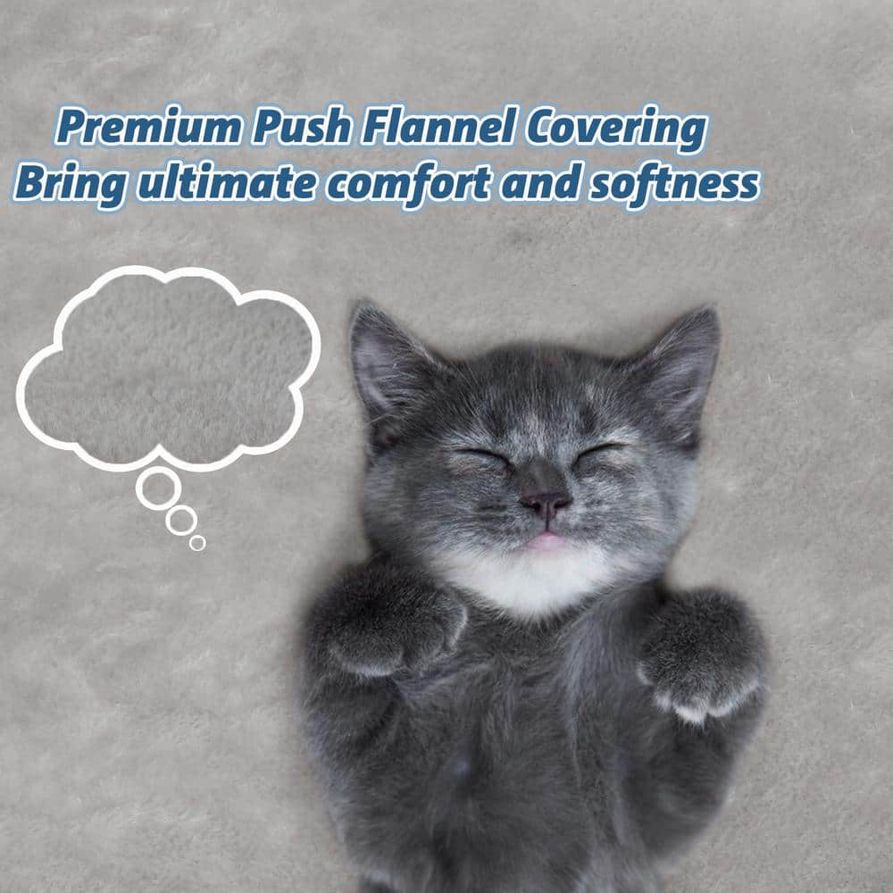 Light Gray Plush Cat Tree with Sisal Scratching Posts and Condo
