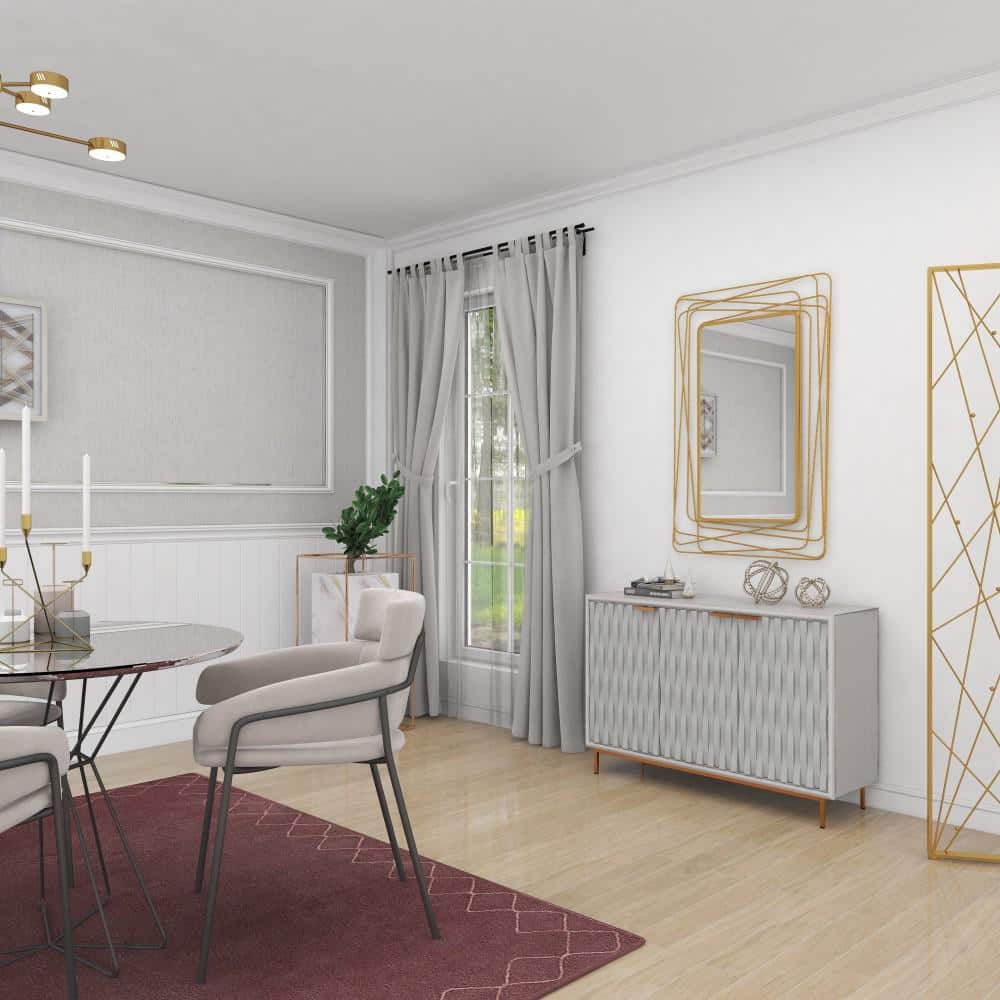 Modern Full Length Polished Gold Rectangular Wall Mirror