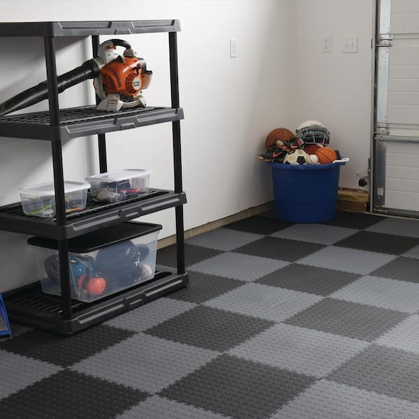 Coin Top Garage Floor Tiles - Interlocking Flooring by ModuTile