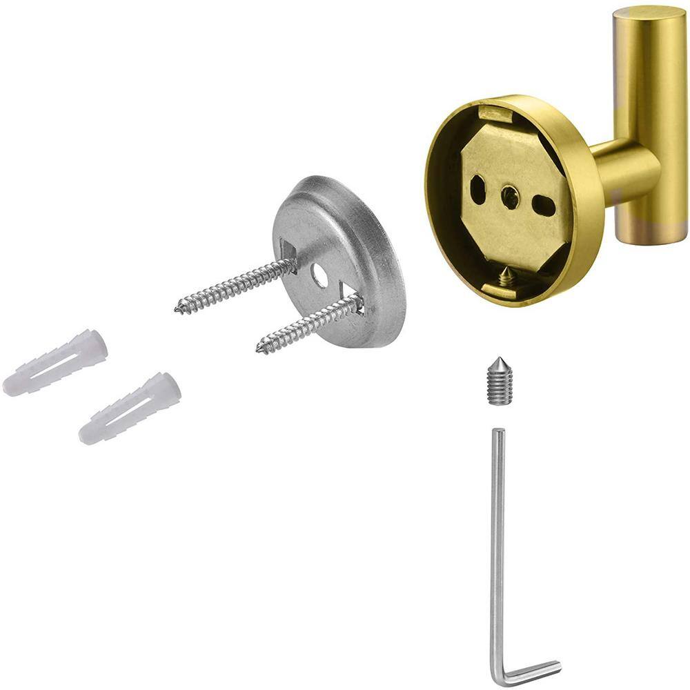 Brushed Gold Stainless Steel Wall Mounted Towel Hooks, 6-Pack
