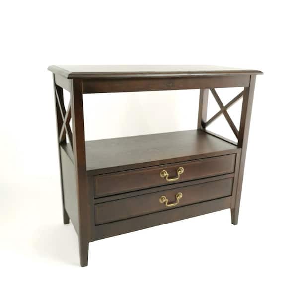 Benjara 30.5 in. Brown Wood TV Stand Fits TVs up to 24 in. with Open Shelf