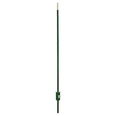 1-3/4 in. x 3-1/2 in. x 6 ft. Green Steel Fence T-Post