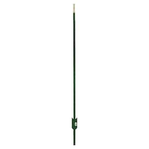 1-3/4 in. x 3-1/2 in. x 5-1/2 ft. Green Steel Fence T-Post with Anchor Plate