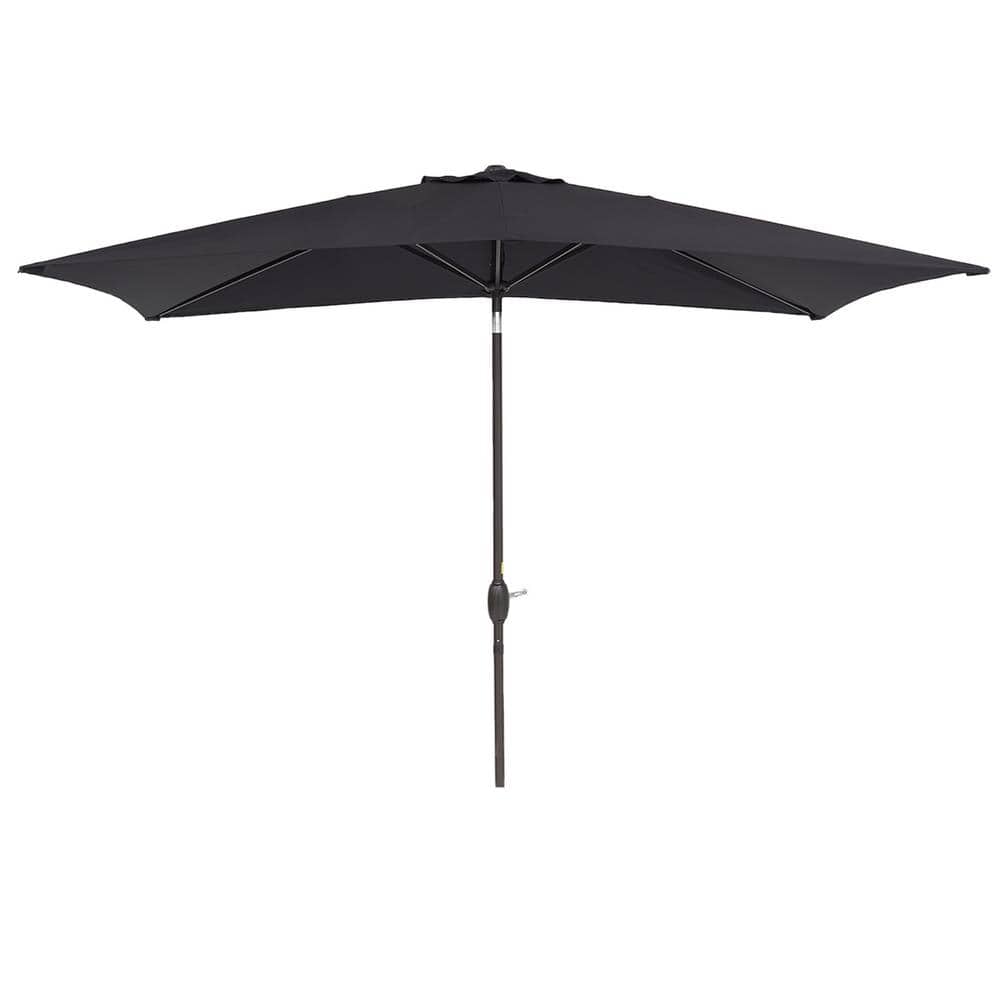 10 ft. x 6.5 ft. Outdoor Market Tilt Patio Umbrella in Black with Crank