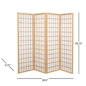 5 ft. Natural 4-Panel Room Divider