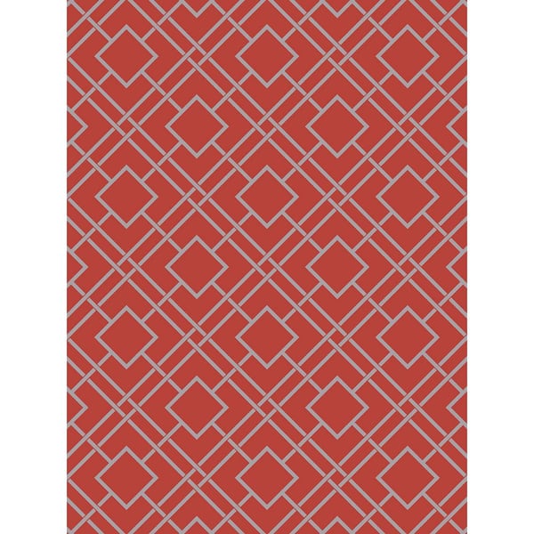 Seabrook Designs 60.75 sq. ft. Cherry Byberry Lattice Paper Unpasted Wallpaper Roll